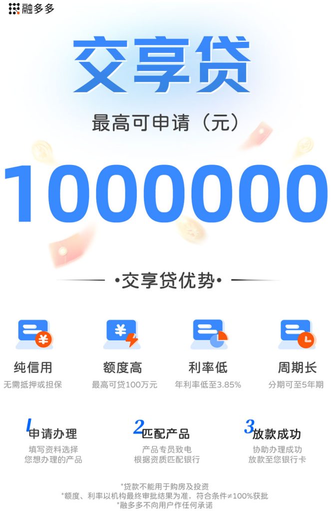 图片[1]⠂交享贷，优质单位公积金信用贷，额度最高100万