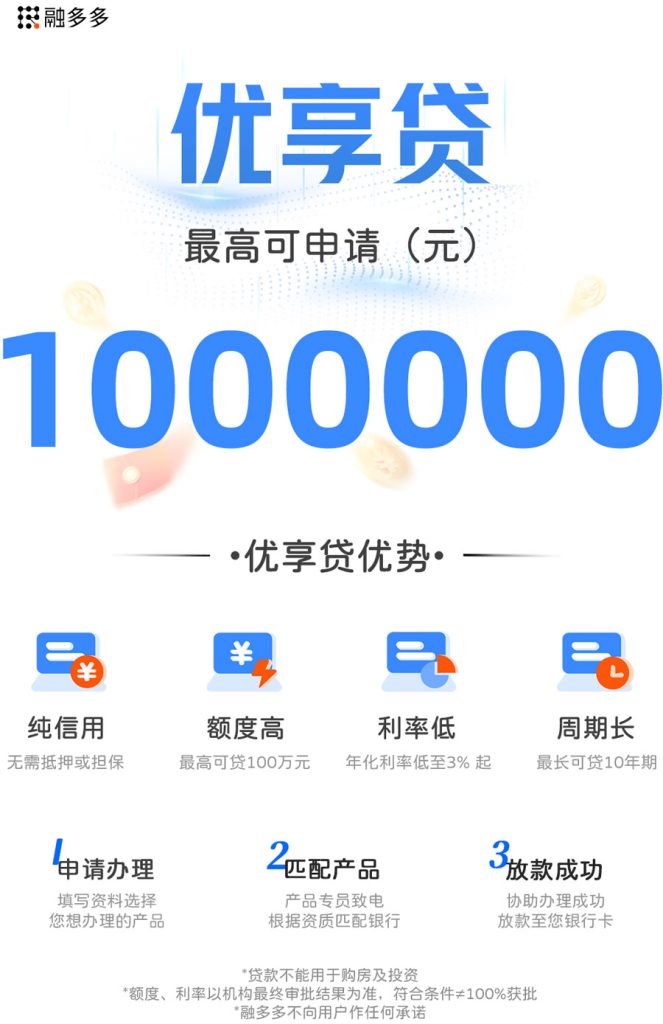 图片[1]⠂优享贷，最高额度100万，普通上班族就能申请的信用贷款